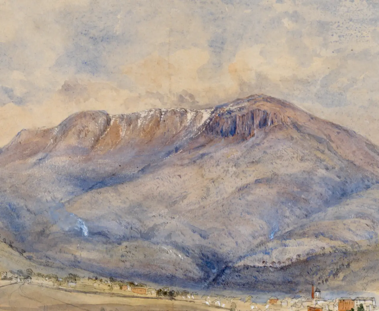 Francis Guillemard Simpkinson De Wesselow (1819 - 1906) Hobart Town from St George's Church, Van Diemen's Land