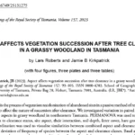 Aspect affects vegetation succession after tree clearance in a grassy woodland in Tasmania