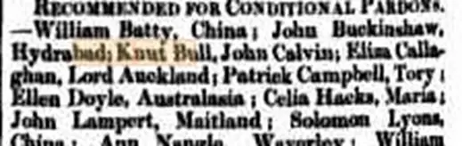 The Cornwall Chronicle Launceston, Nov 5 1853, p8.