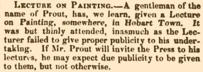 Colonial Times, 14 May, 1844.