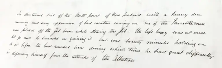 Note from Owen Stanley to accompany sketch.