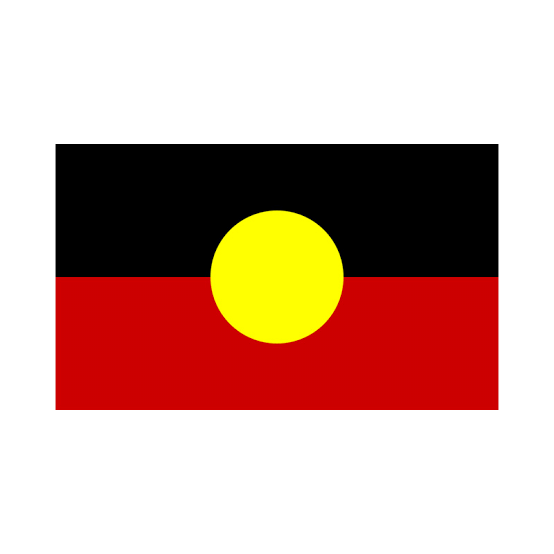 Australian Aboriginal flag with yellow circle
