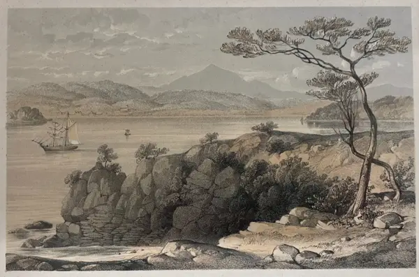 View on the Derwent, hand-coloured lithograph.