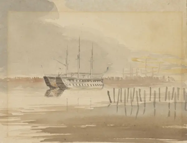 GTWB Boyes, 1786-1853, Ships at Anchor, date unknown, watercolour, RST Art Collection.