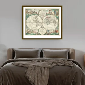 New Map of the World Archival Print from The RST Map Collection 