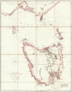 Chart of Van Diemen's Land and Bass’ Strait  Archival Print from The RST Map Collection