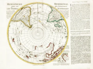 Southern Hemisphere c 1740 Archival Print from The RST Map Collection