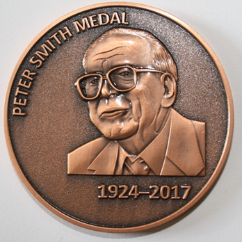 Bronze Peter Smith Medal with engraved portrait