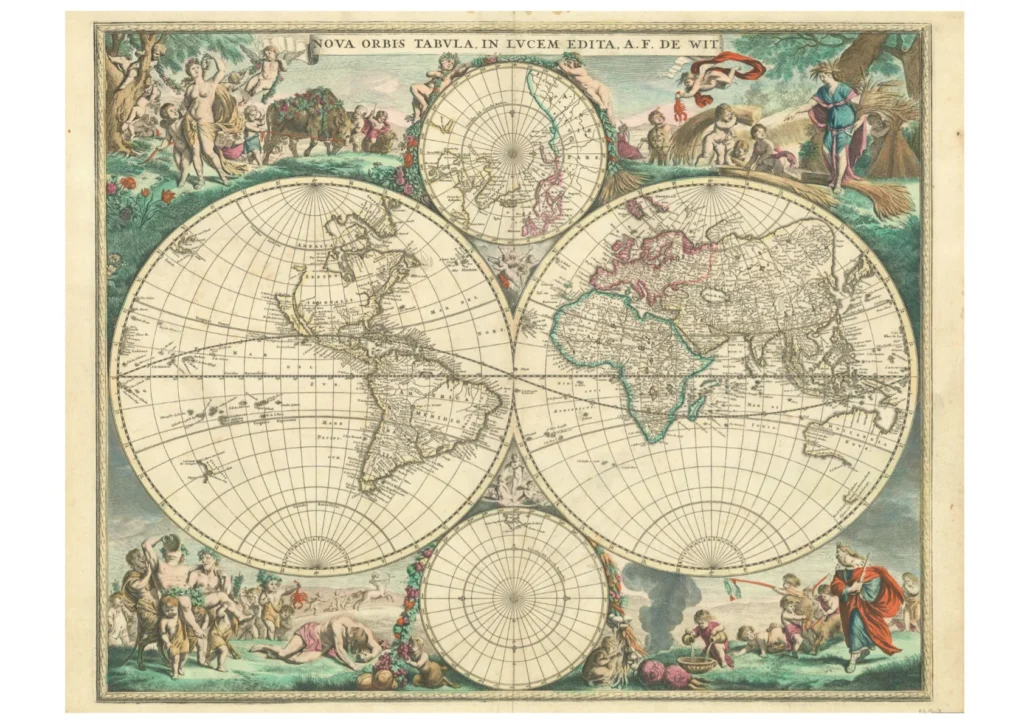 New Map of the World Archival Print from The RST Map Collection 