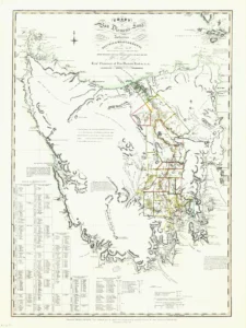 Chart of Van Diemen's Land 1824  Archival Print from The RST Map Collection 