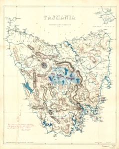 Tasmania 1883.  Archival Print from The RST Map Collection 
