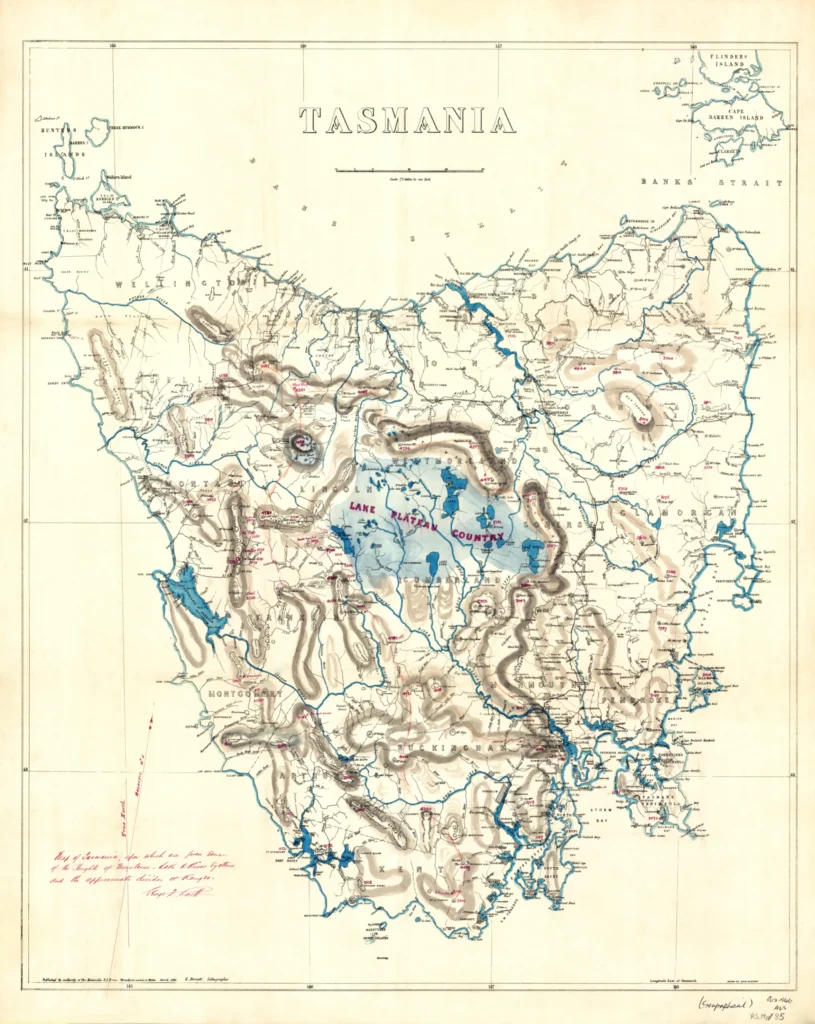 Tasmania 1883.  Archival Print from The RST Map Collection 