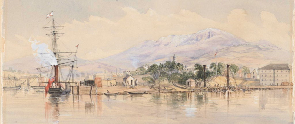 Francis Guillemard Simpkinson de Wesselow, From the Old Wharf, Hobart Town [Van Diemen's Land], 1848