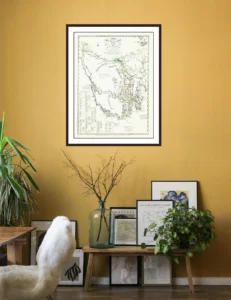 Chart of Van Diemen's Land 1824  Archival Print from The RST Map Collection 