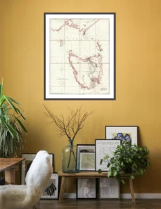 Chart of Van Diemen's Land and Bass’ Strait  Archival Print from The RST Map Collection